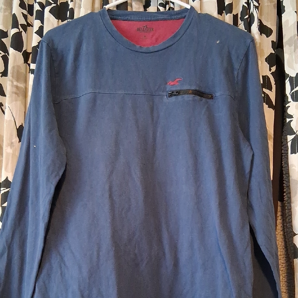 Hollister Blue Long Sleeve Shirt with Logo